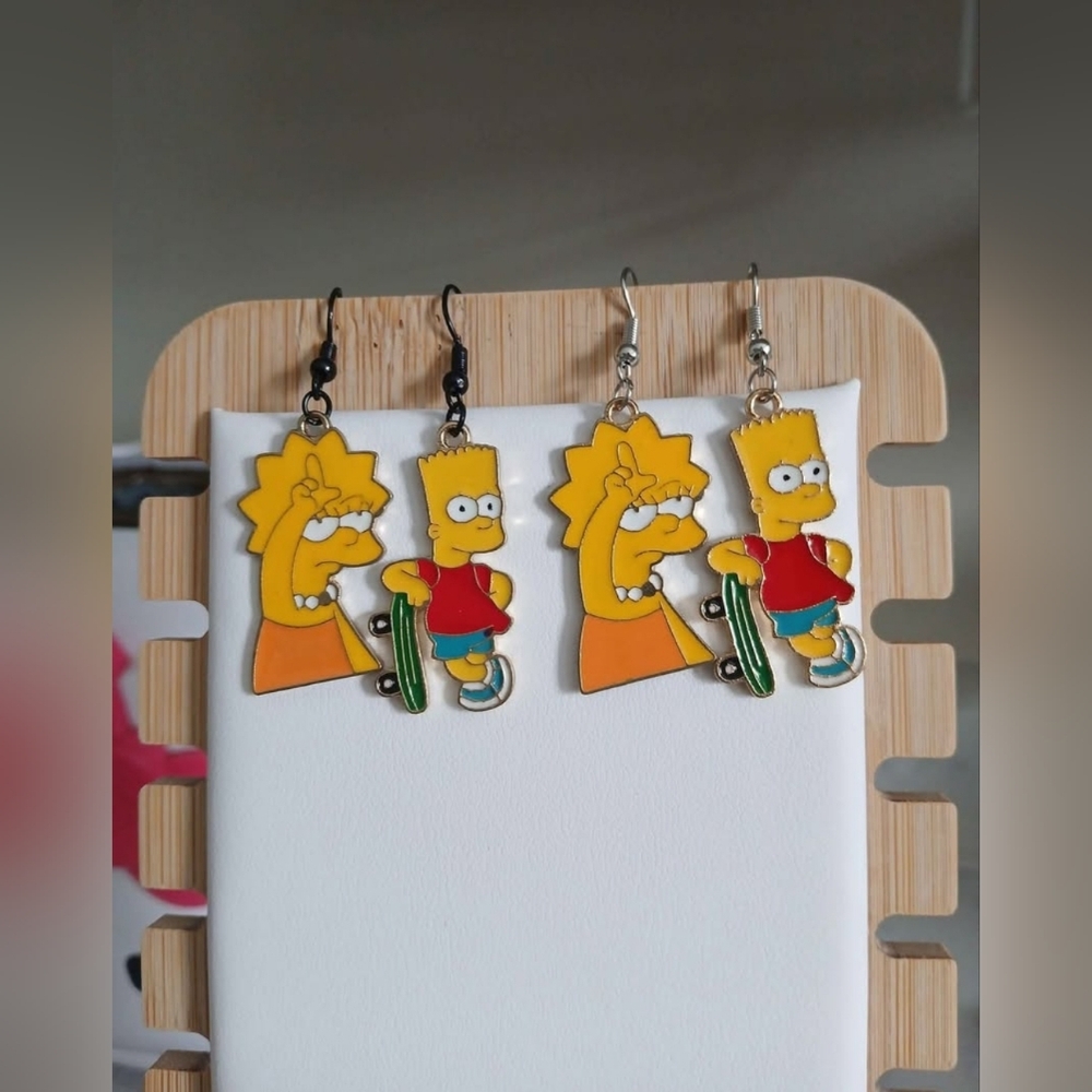3/$8 Simpson Earrings Bart Lisa Tv Show Character Jewelry Accessory Womens Teen